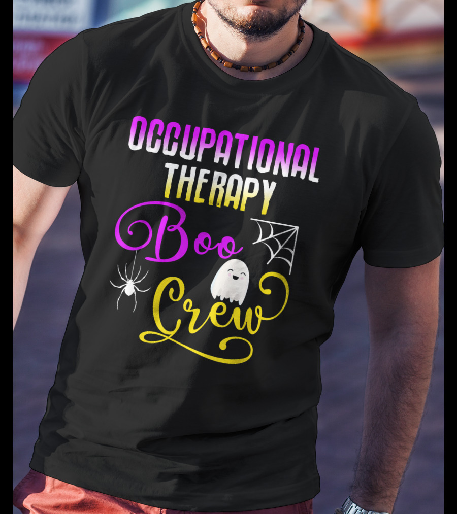 Occupational Therapy Halloween Boo Crew Ghost And Spider T-Shirt
