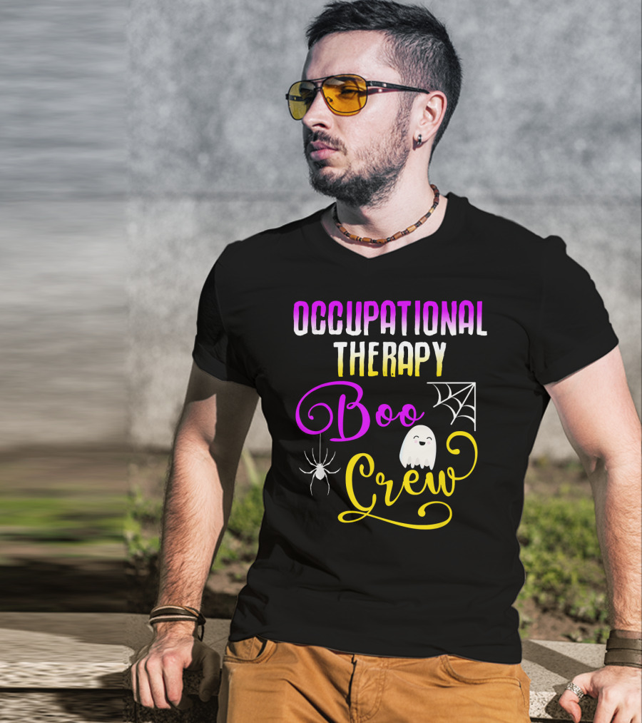 Occupational Therapy Halloween Boo Crew Ghost And Spider T-Shirt