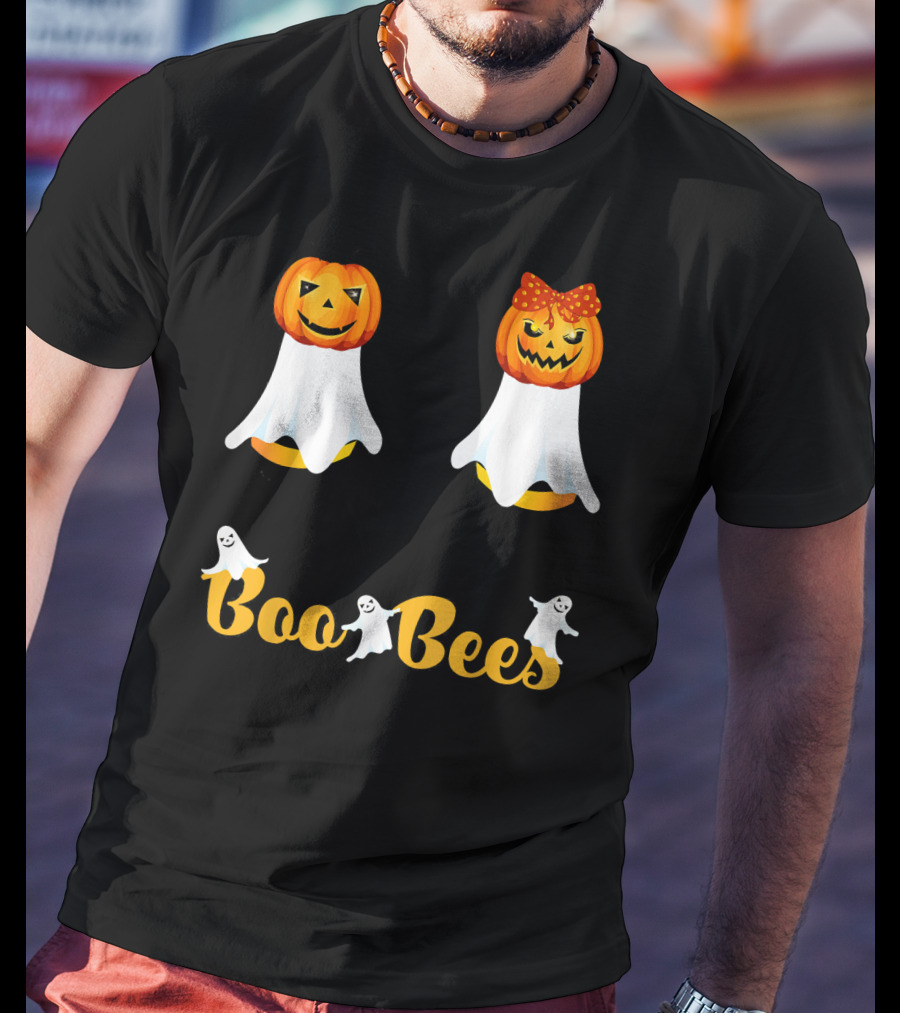 Boo Bees Couples Halloween Costume With Pumpkin Ghosts Scary T-Shirt