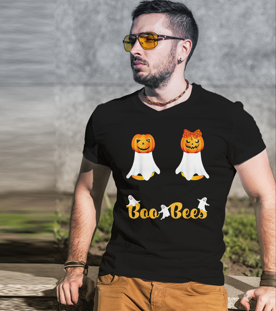 Boo Bees Couples Halloween Costume With Pumpkin Ghosts Scary T-Shirt