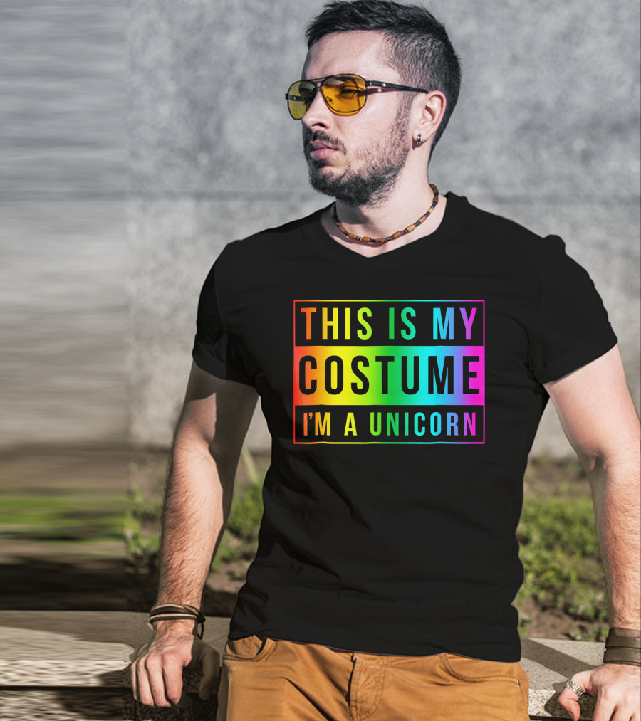 This Is My Costume I'm A Unicorn Halloween Easy Fun T-Shirt