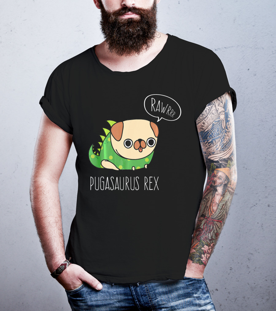 Pugasaurus Rex Rawrrr Pug Halloween Dog Costume T-Shirt