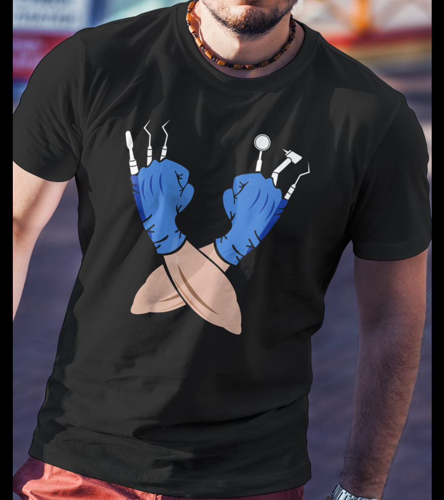 DENTIST JOB Wolve Claws With Funny Witch Dental Tools T-Shirt