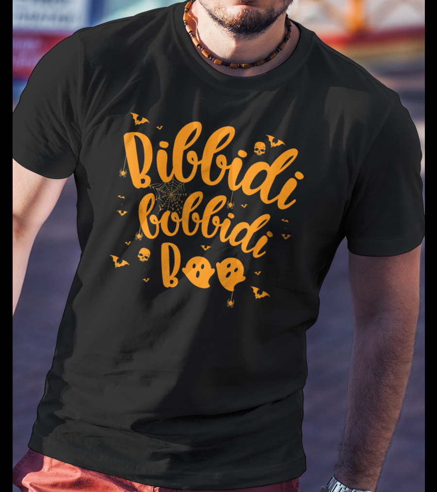 Bibbidi Bobbidi Boo Halloween Ghosts Bats Skulls Webs T-Shirt