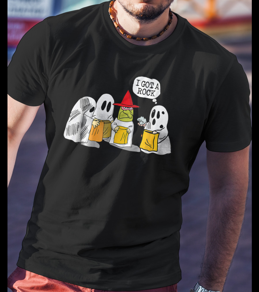 I Got A Rock Funny Trick Or Treat Ghosts And Unamused Witch Hat T-Shirt