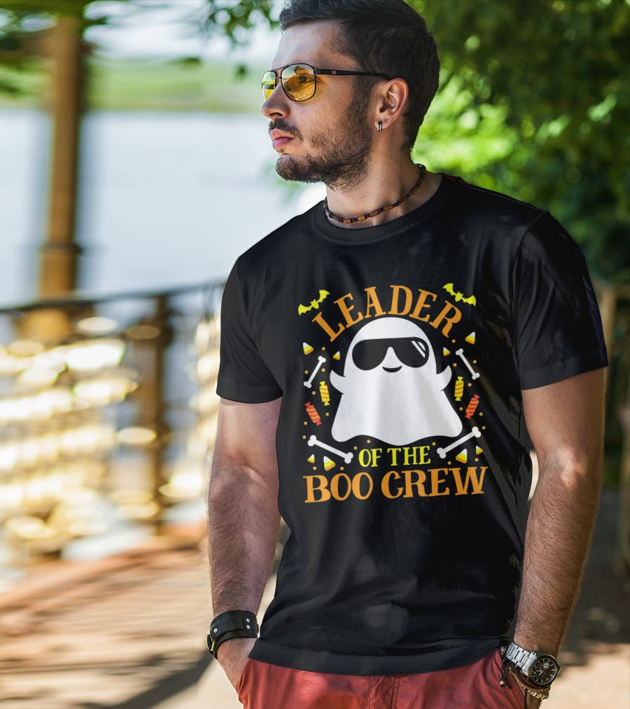Leader Of The Boo Crew Ghost Halloween Matching Set T-Shirt