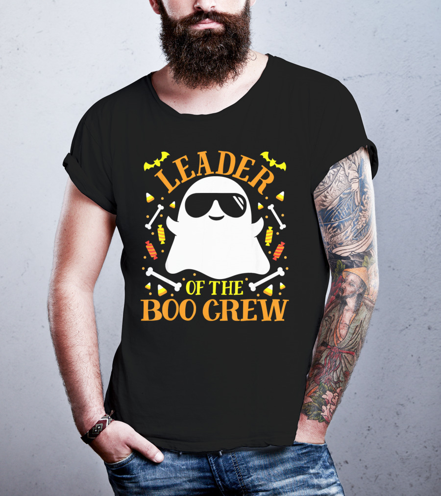 Leader Of The Boo Crew Ghost Halloween Matching Set T-Shirt
