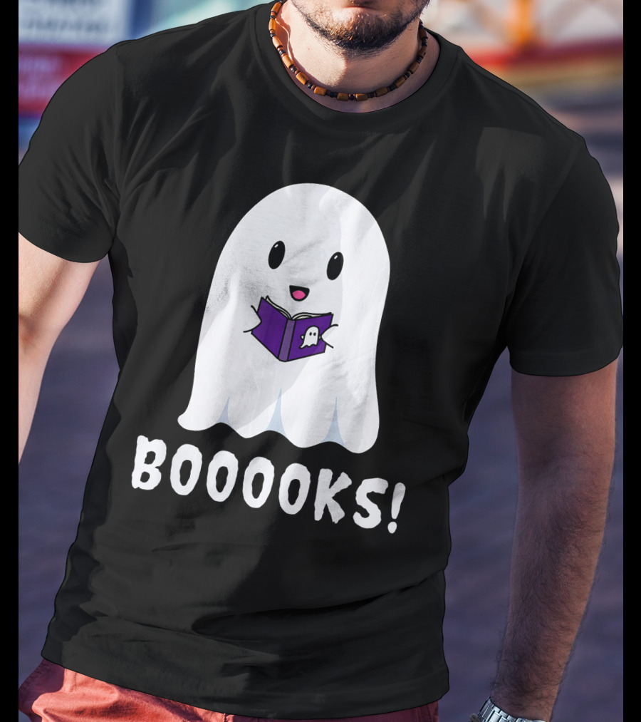 Booooks Ghost Halloween Reading Library T-Shirt