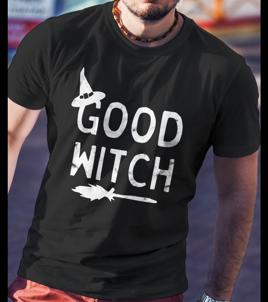 Good Witch Halloween October Witch Hat Broomstick T-Shirt