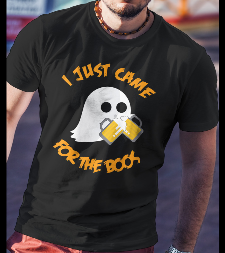 I Just Came Here For The Boos Ghost Holding Beer Mugs T-Shirt