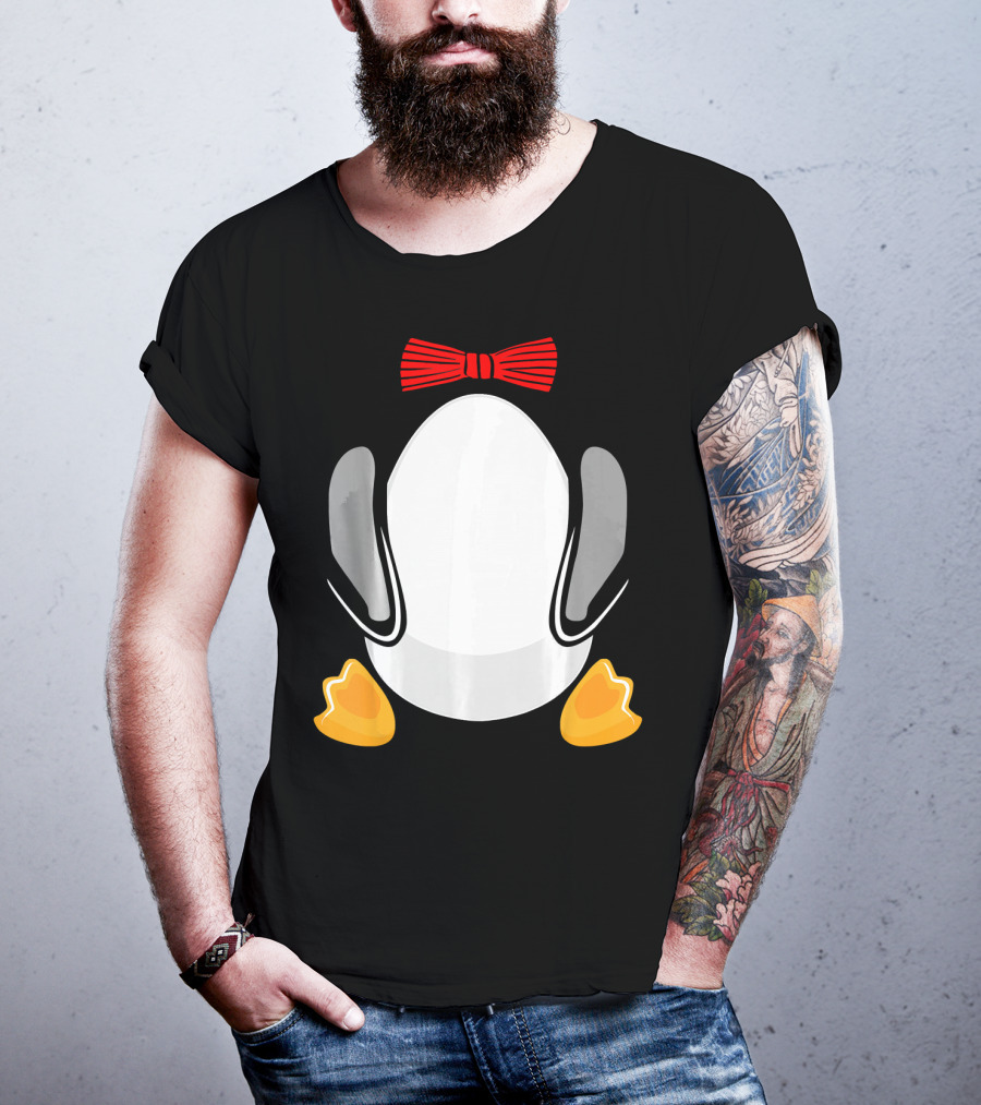 Funny Penguin Kids Halloween Costume Bowtie Feet T-Shirt