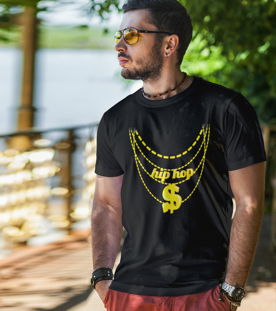 Hip Hop Dollar Sign Chains Costume Halloween T-Shirt