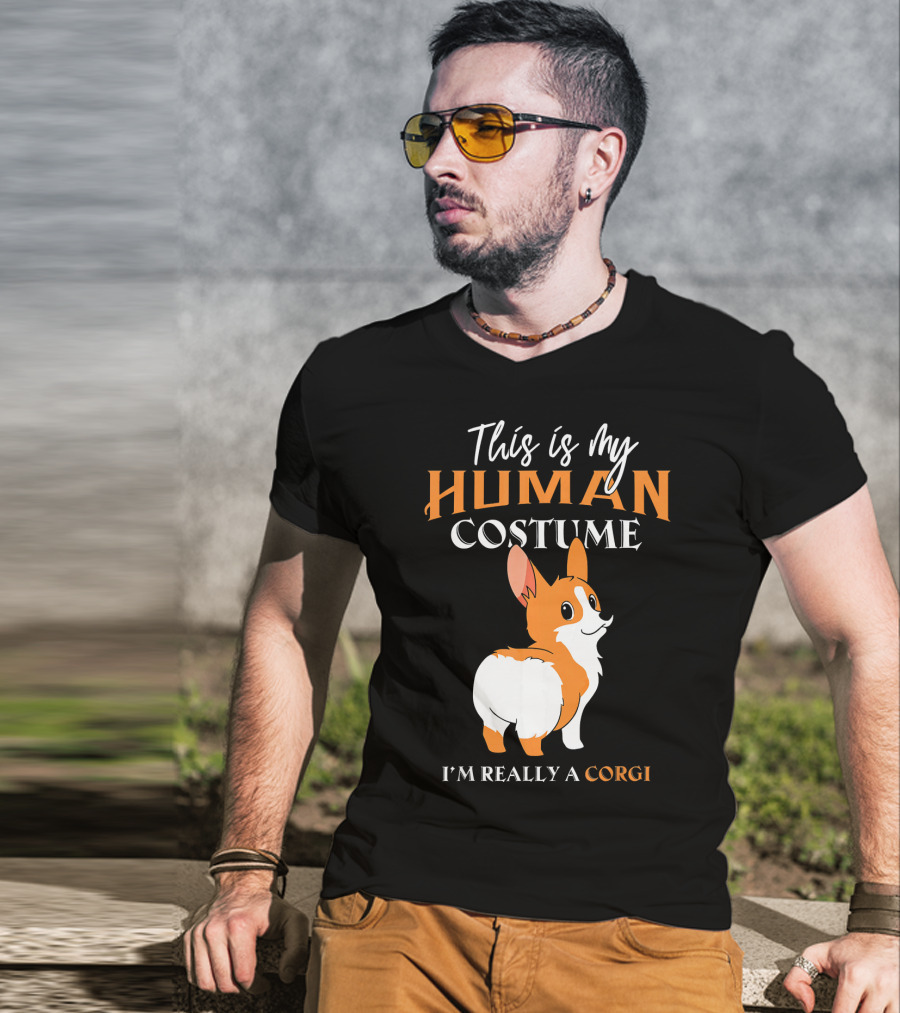 This Is My Human Costume I'm Really A Corgi T-Shirt