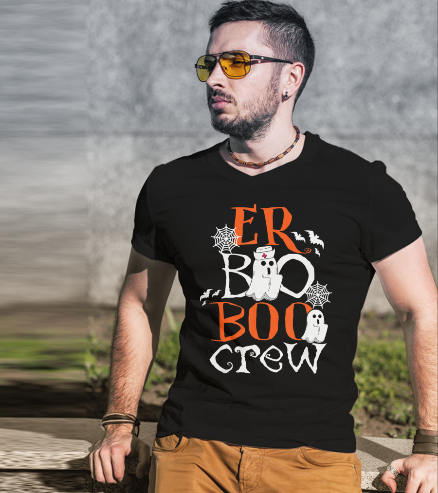 ER Boo Boo Crew Halloween Ghosts Nurse Spiders Bats T-Shirt