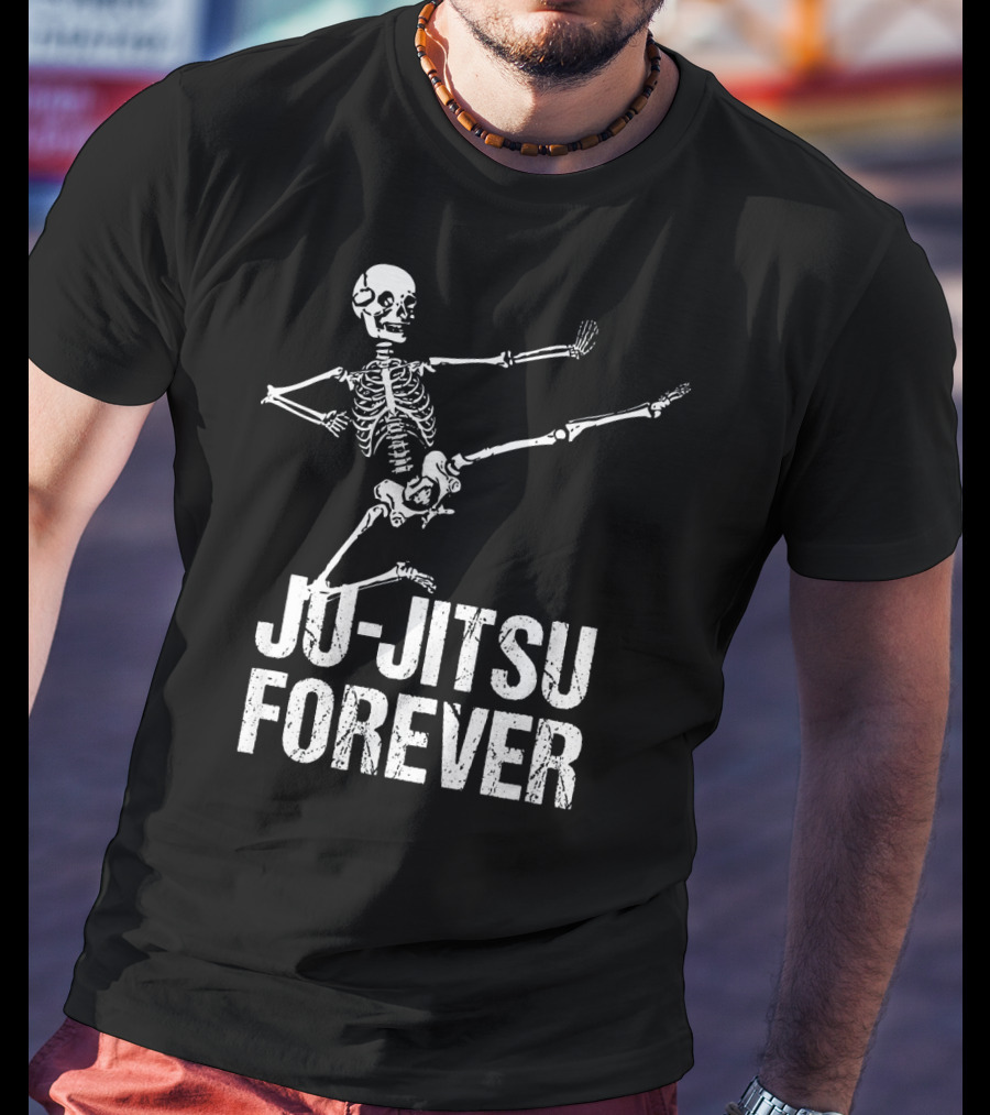 Ju Jitsu Forever Kicking Skeleton Moves T-Shirt