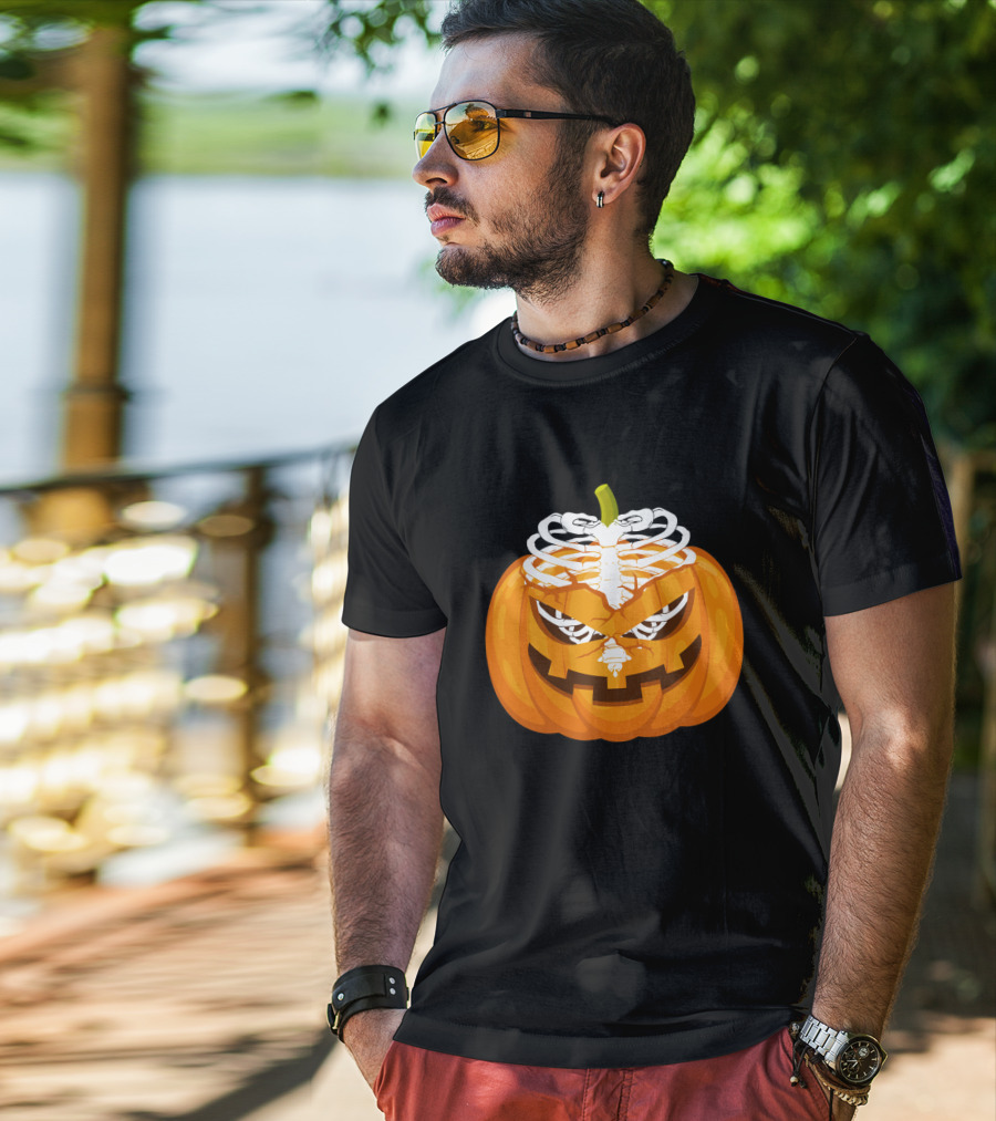 Radiology Halloween Pumpkin X Ray Skeleton T-Shirt