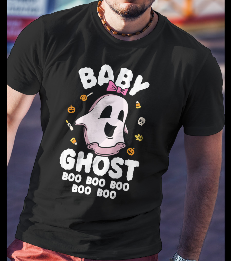 Baby Ghost Boo Boo Boo Halloween Kids Girls T-Shirt