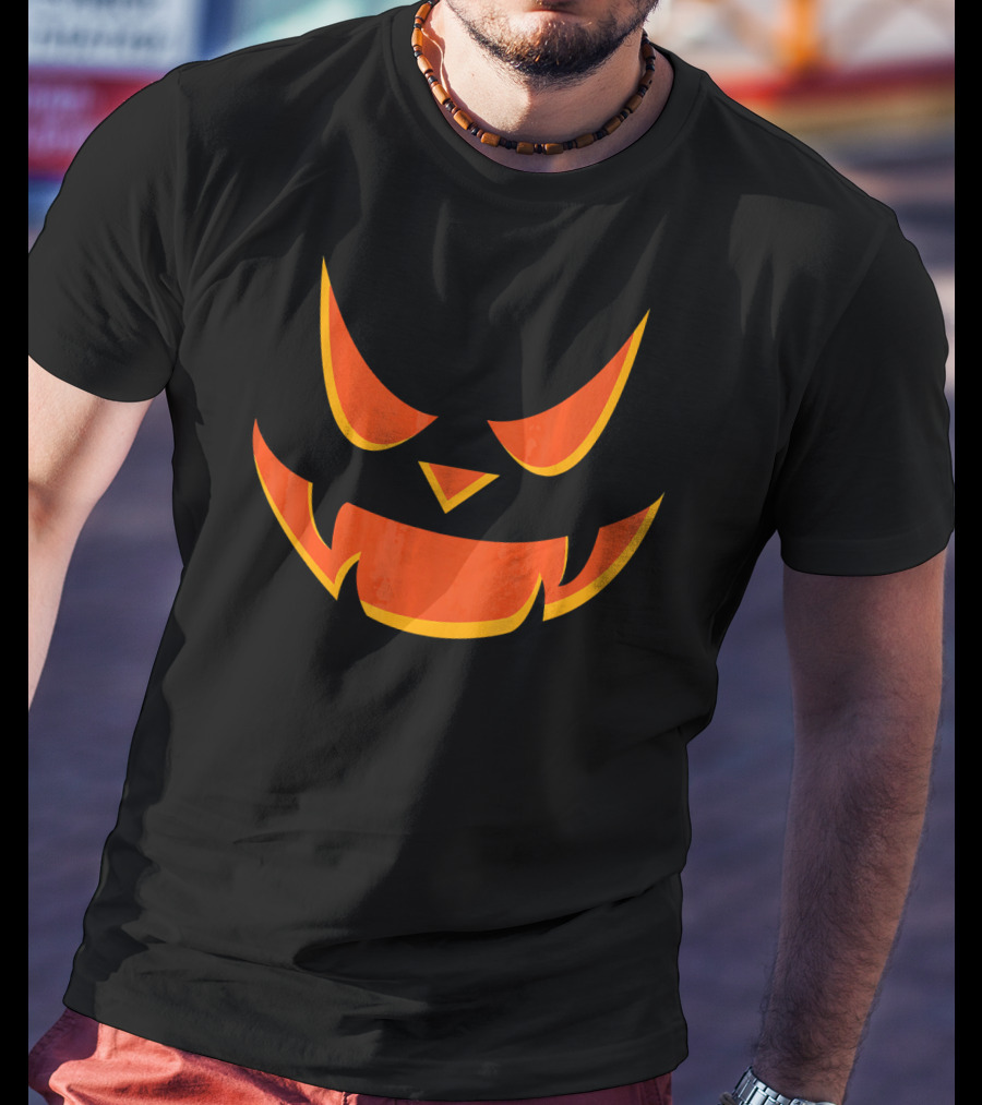 Scary Pumpkin Face Jack O Lantern Halloween T-Shirt