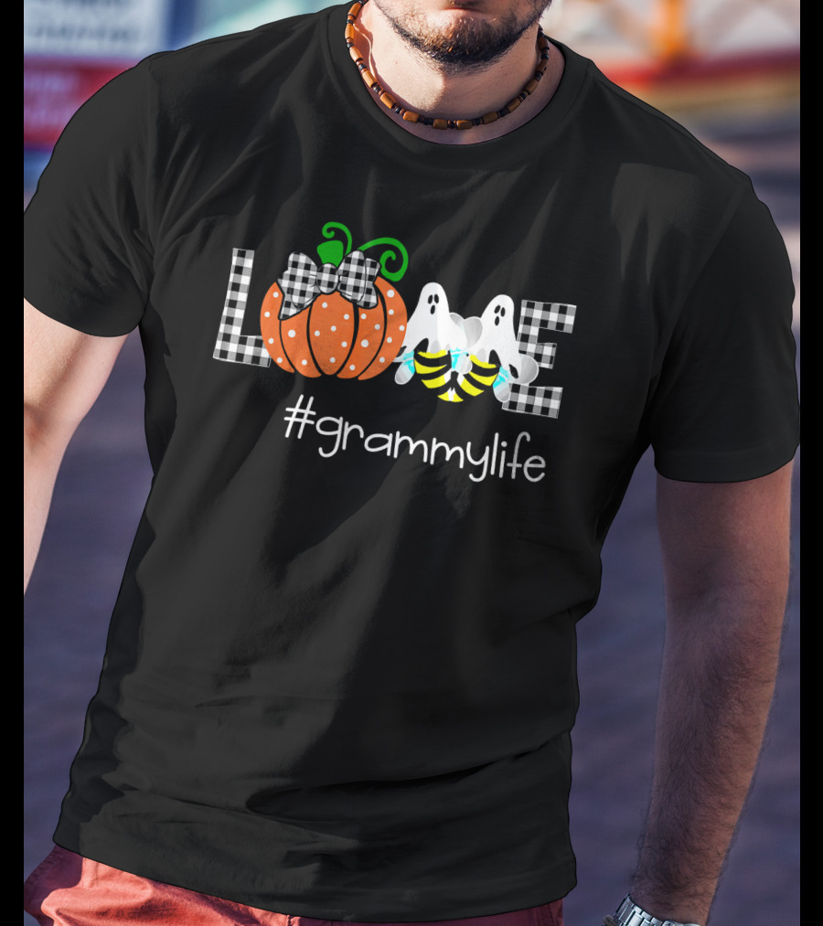 Love Pumpkin Ghost Bee #grammylife T-Shirt