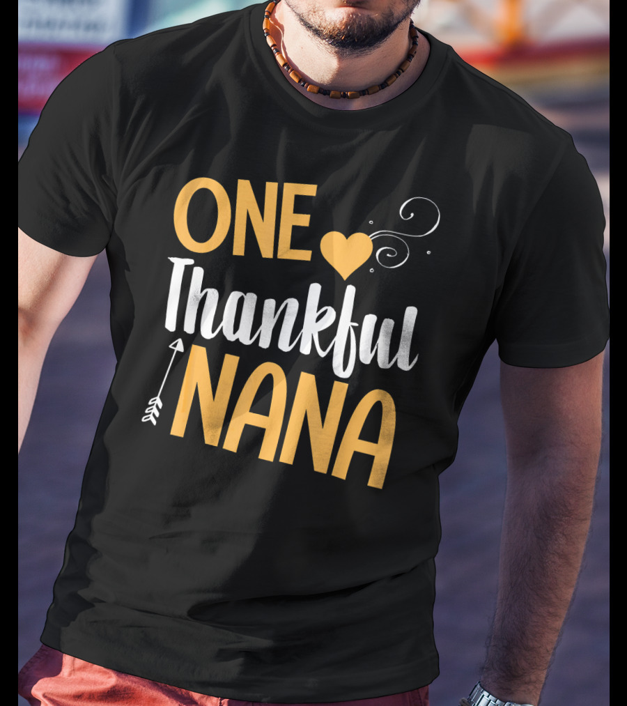 One Thankful Nana Heart Arrow Swirl T-Shirt