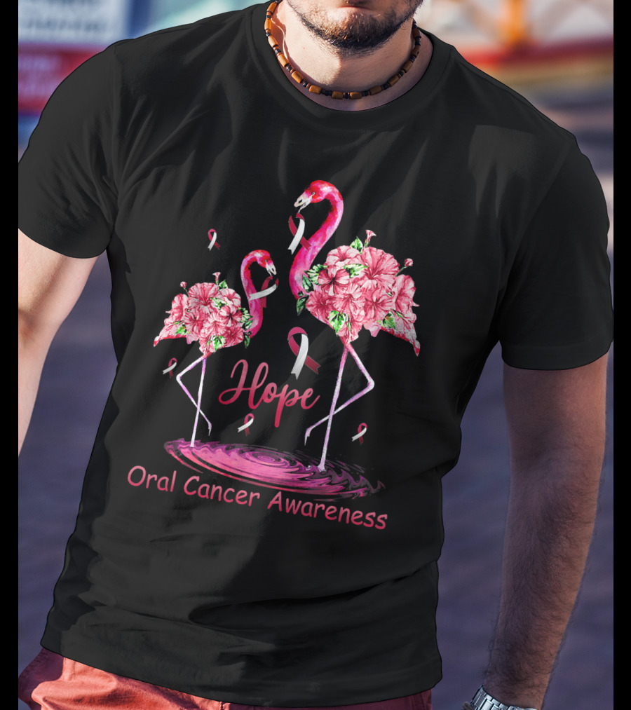 Hope Oral Cancer Awareness Flamingos T-Shirt