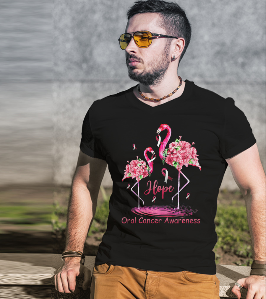 Hope Oral Cancer Awareness Flamingos T-Shirt