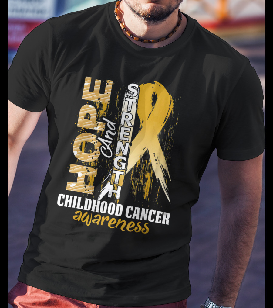 Hope And Strength Childhood Cancer Awareness T-Shirt