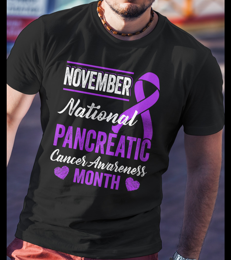 November National Pancreatic Cancer Awareness Month Purple T-Shirt