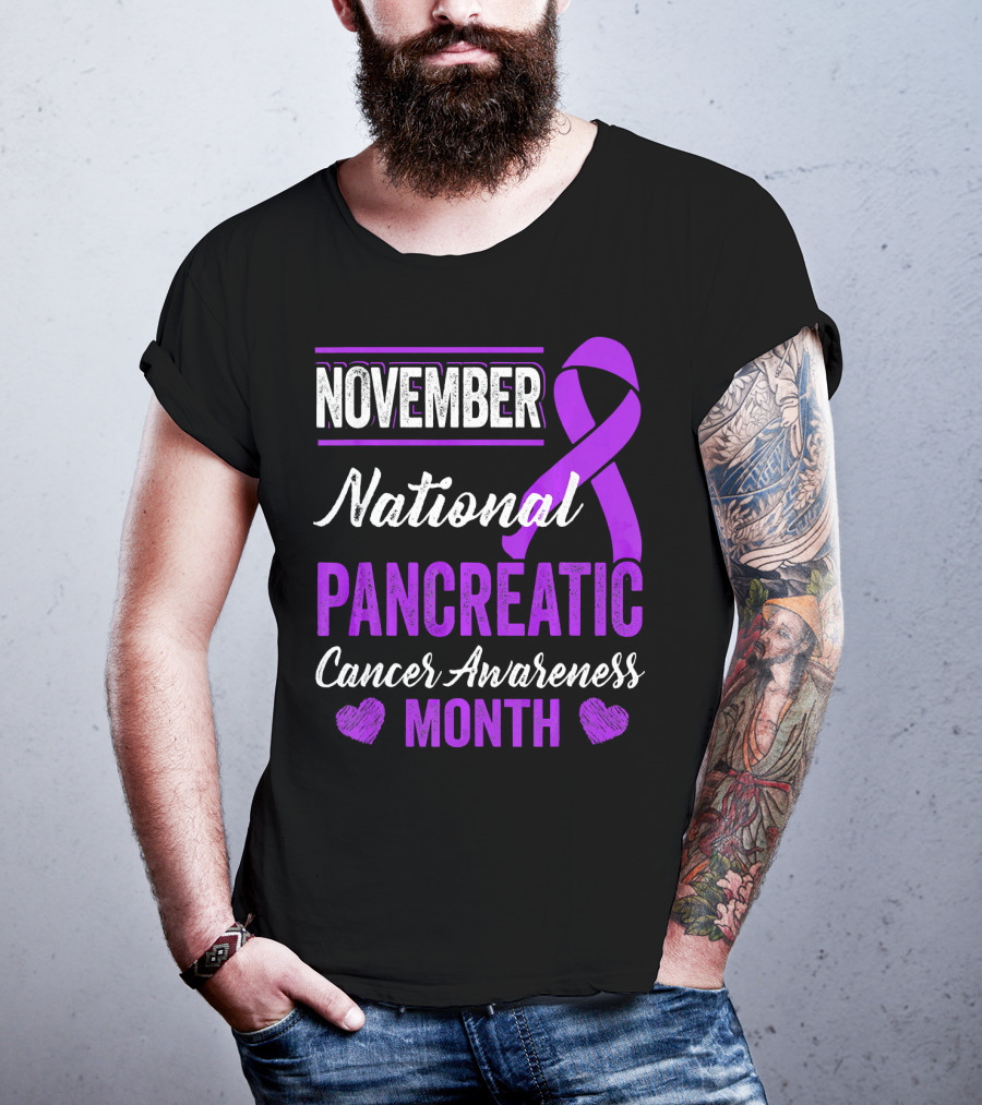 November National Pancreatic Cancer Awareness Month Purple T-Shirt