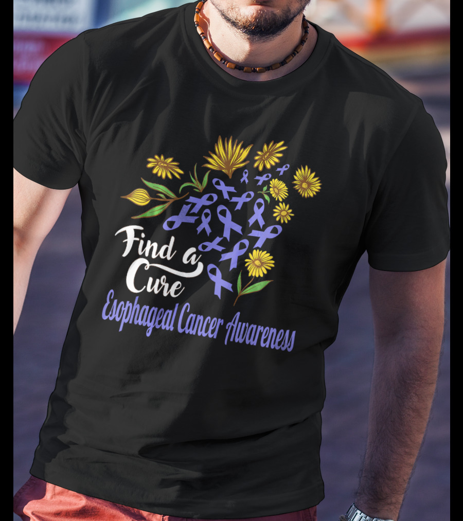 Find A Cure Esophageal Cancer Awareness Sunflower T-Shirt