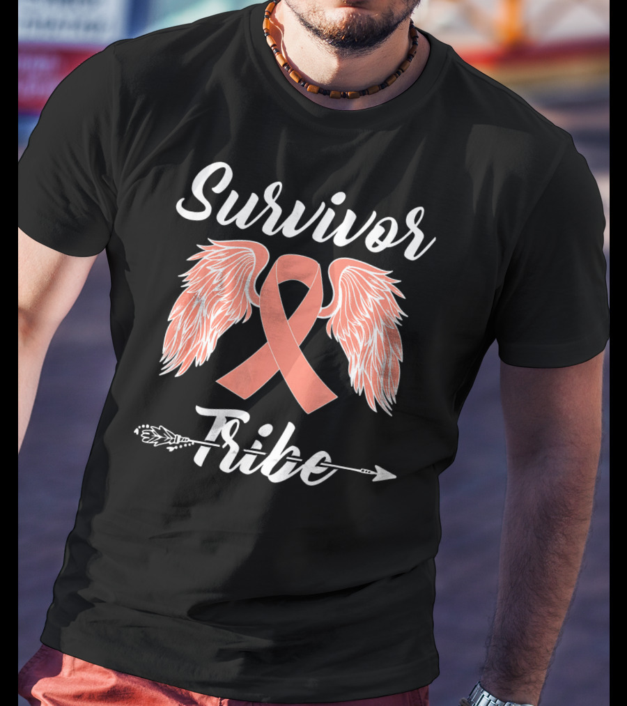 Survivor Tribe Ribbon Wings Arrow T-Shirt