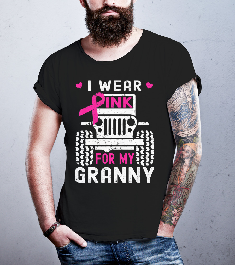 I Wear Pink For My Granny Jeep Breast Cancer Awareness T-Shirt