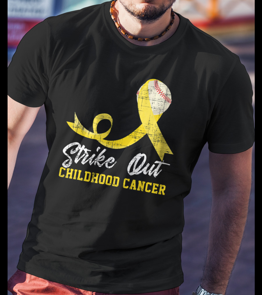 Strike Out Childhood Cancer Baseball Awareness T-Shirt