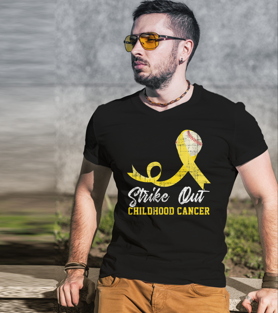 Strike Out Childhood Cancer Baseball Awareness T-Shirt