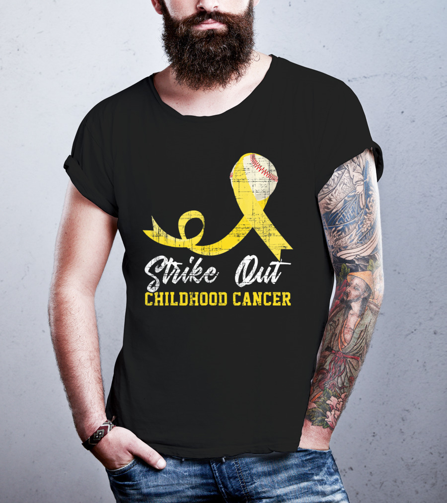 Strike Out Childhood Cancer Baseball Awareness T-Shirt