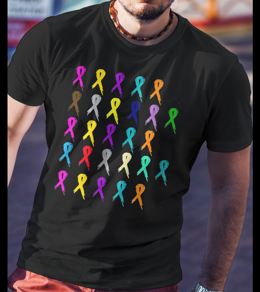 Women In October Wear More Ribbon Breast Cancer Awareness Multicolor Support T-Shirt
