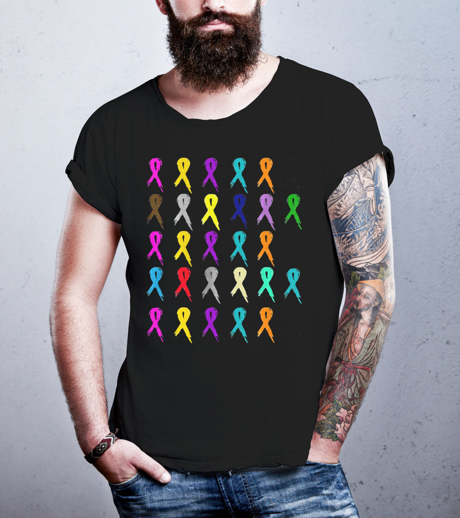 Women In October Wear More Ribbon Breast Cancer Awareness Multicolor Support T-Shirt