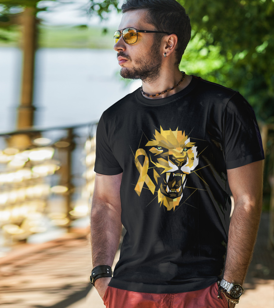 Lion Warrior Childhood Cancer Awareness T-Shirt