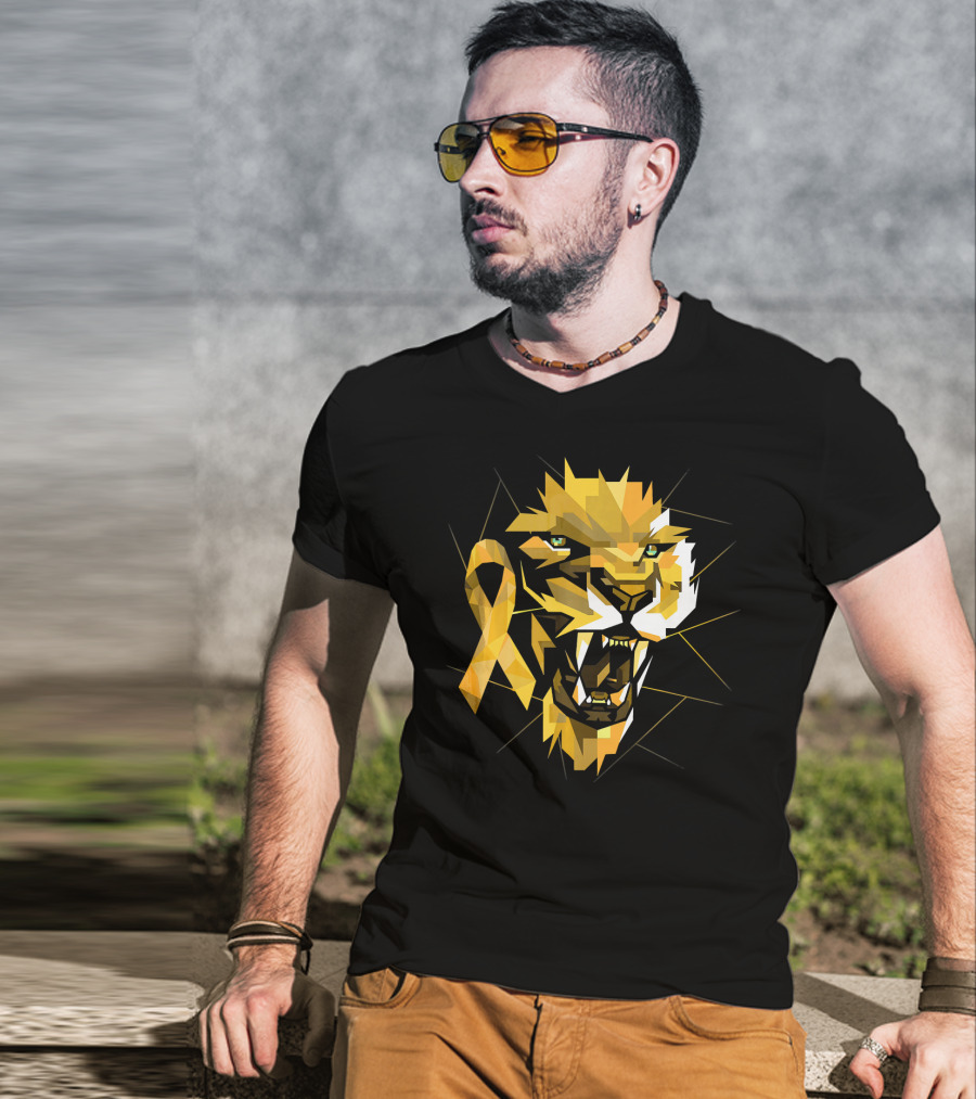 Lion Warrior Childhood Cancer Awareness T-Shirt