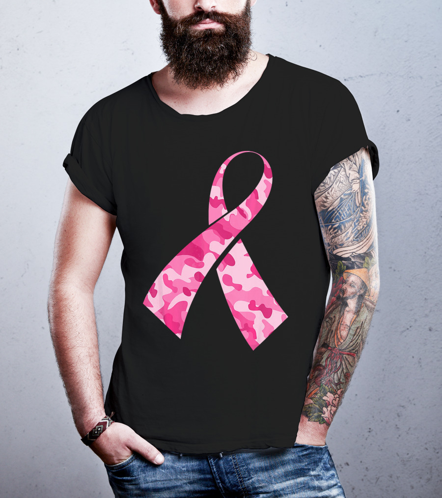 Pink Camouflage Ribbon Breast Cancer Awareness Month T-Shirt