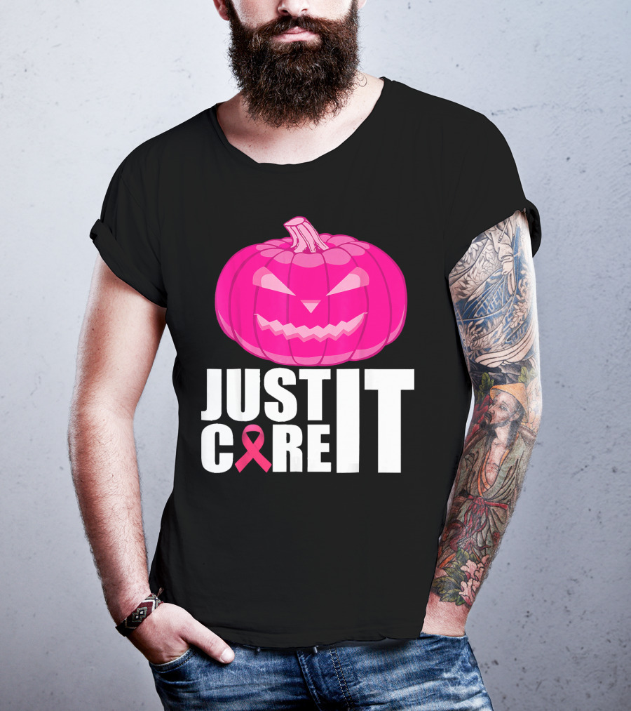 Just Cure It Pink Pumpkin Breast Cancer Awareness T-Shirt