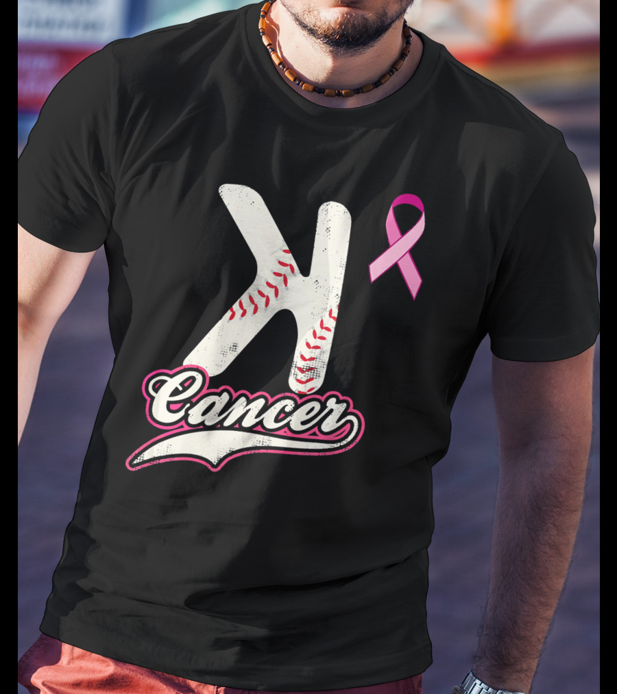 StriKe Out Cancer Baseball Pink Ribbon Support T-Shirt
