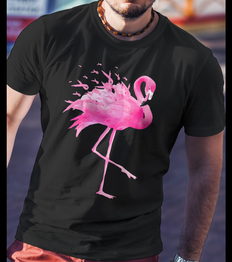Funny Flamingo Breast Cancer Awareness Pink Bird Iconic T-Shirt