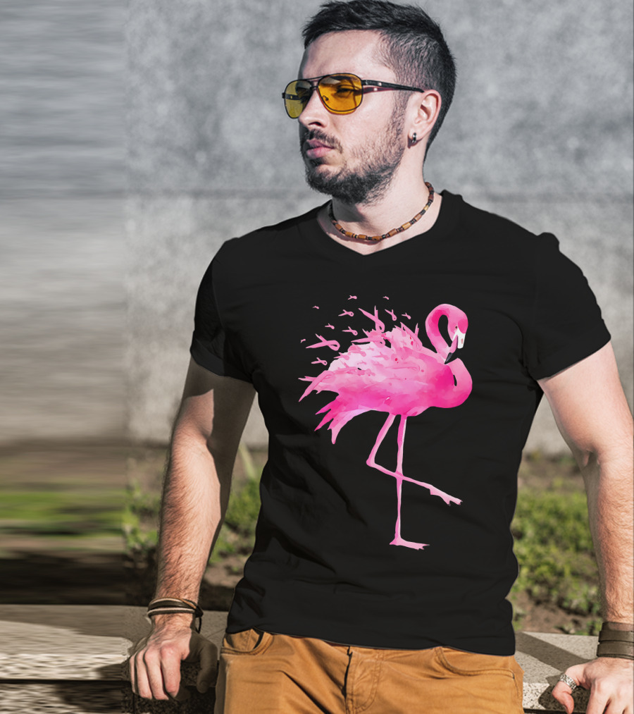 Funny Flamingo Breast Cancer Awareness Pink Bird Iconic T-Shirt