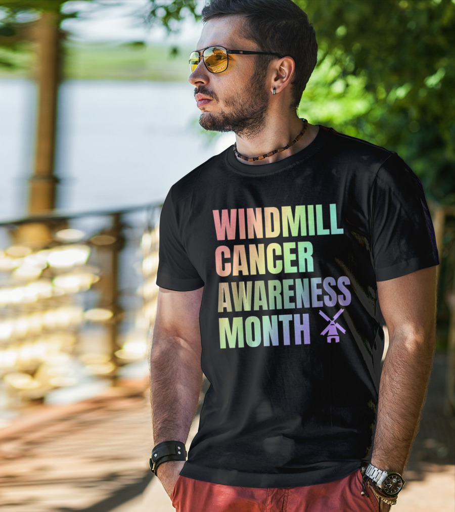 Windmill Cancer Awareness Month T-Shirt