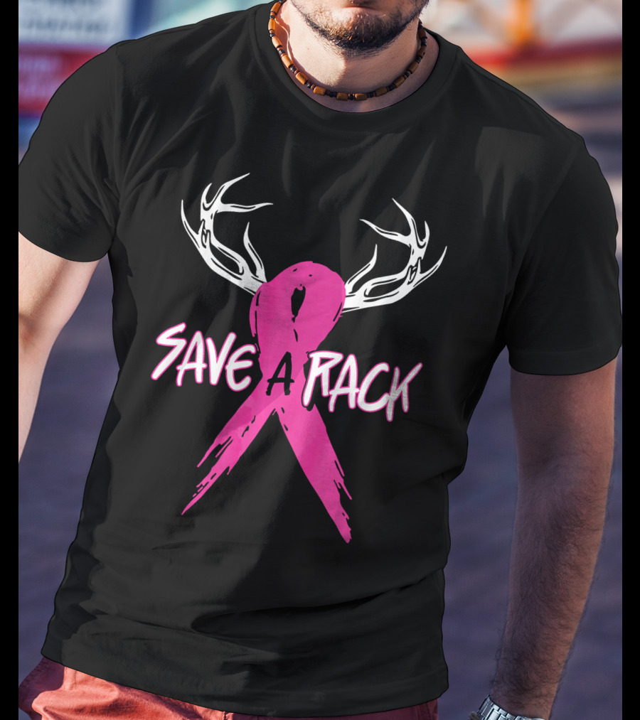 Save A Rack Breast Cancer Awareness Antlers Pink T-Shirt