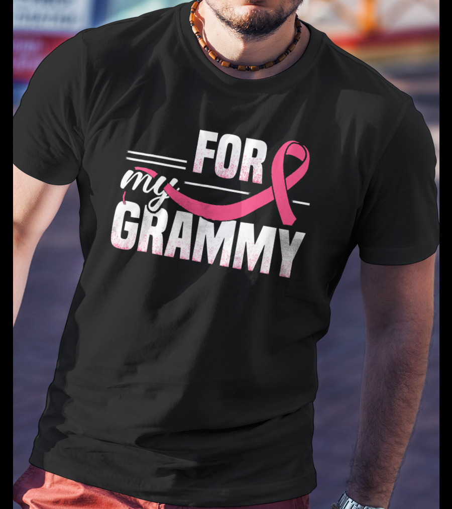 For My Grammy Pink Ribbon Breast Cancer Awareness T-Shirt