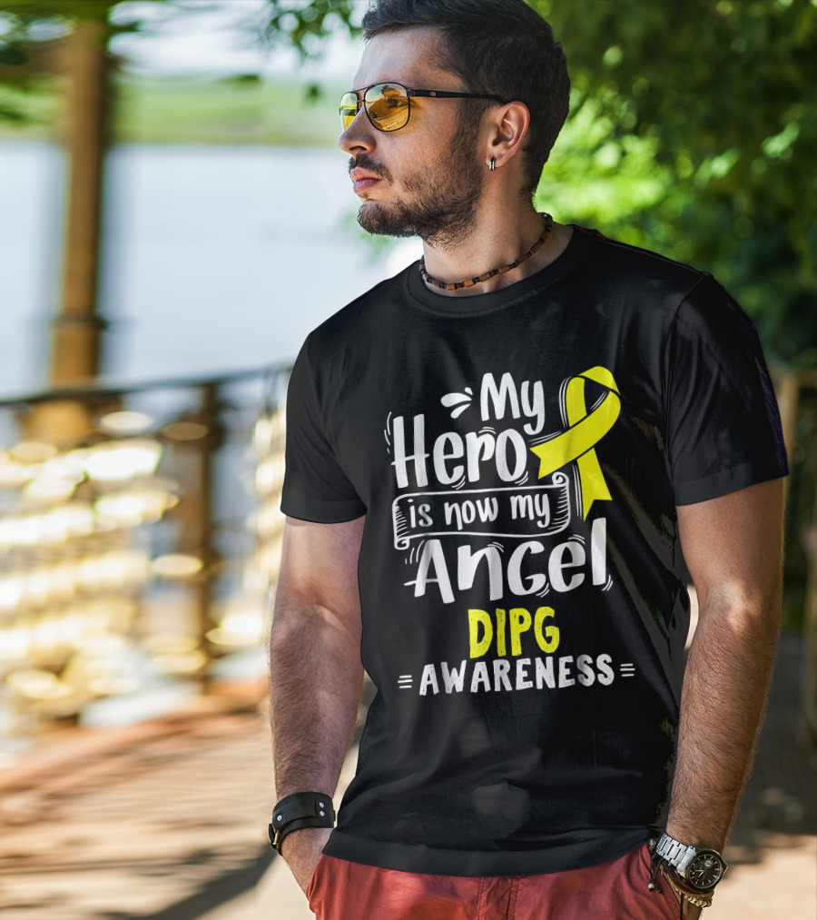 My Hero Is Now My Angel DIPG Awareness T-Shirt