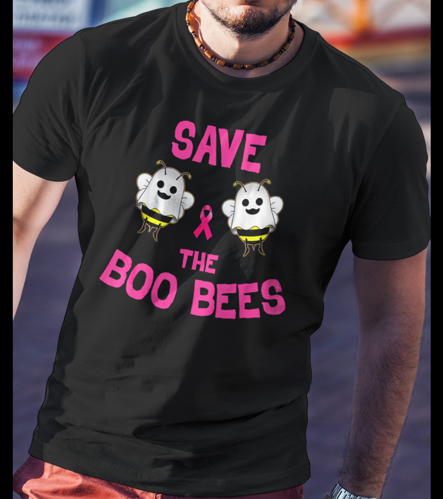 Save The Boo Bees Breast Cancer Awareness Pink Ribbon Bees T-Shirt