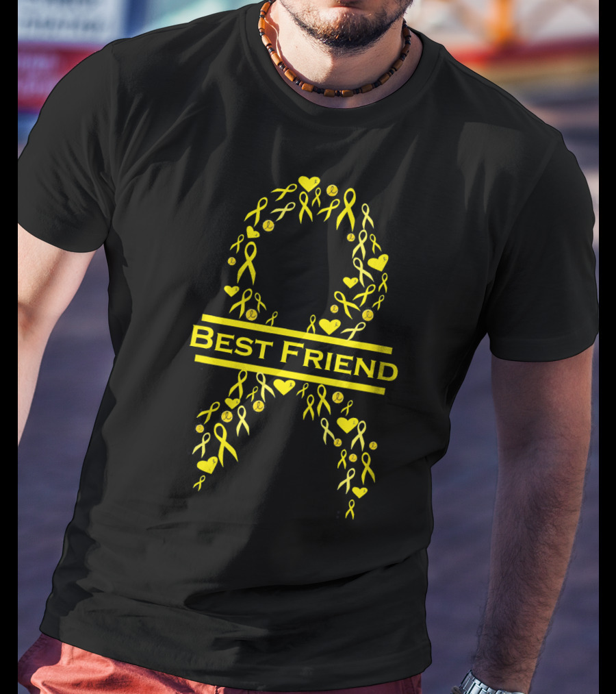 Childhood Cancer Awareness Yellow Ribbon Best Friend T-Shirt